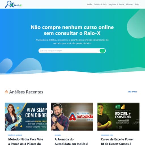 Raio-X Cursos Dashboard